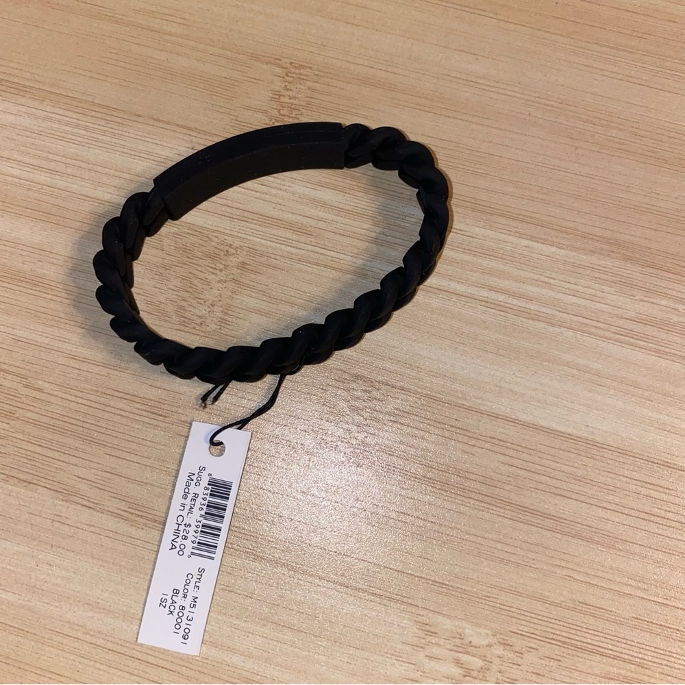 NEW Marc By Marc Jacobs Black Standard Supply Braided Silicone Rubber Bracelet